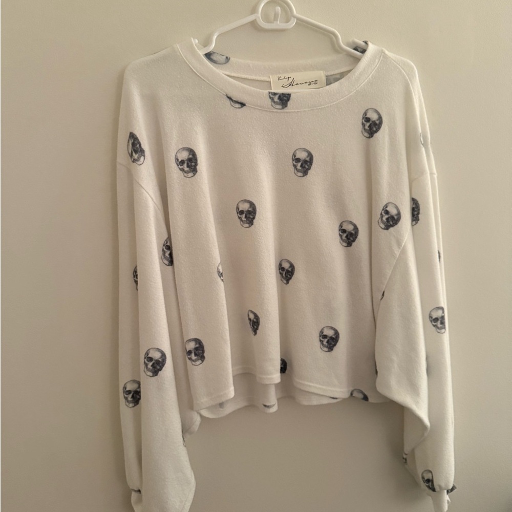 Vintage Havana White Skull Pattern Sweater